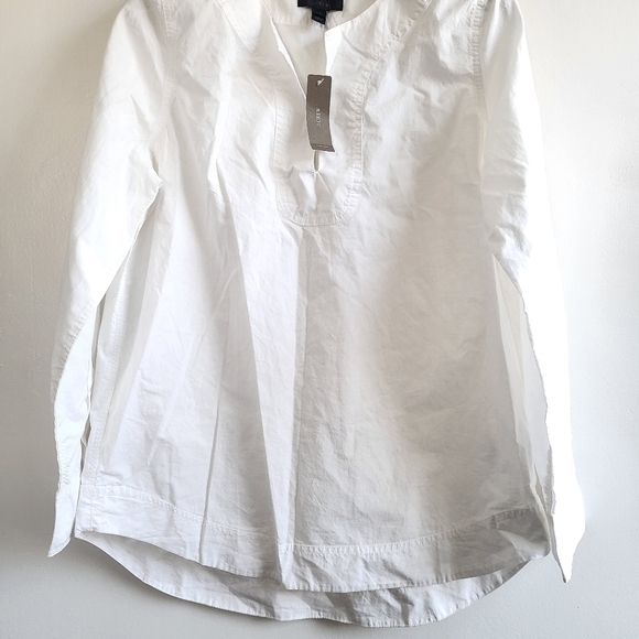 New With Tag J.Crew Tunic Poplin 100% Cotton White Style H8837 NWT Size Small - Picture 6 of 10